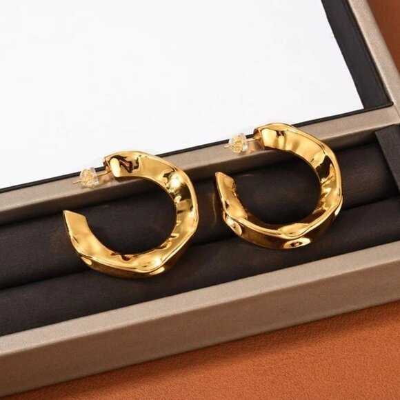 Jewelry - COPY - Irregular Concave Convex Texture Hollow Earrings